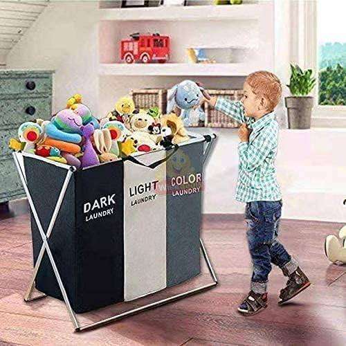 Portable Laundry Basket with Sections