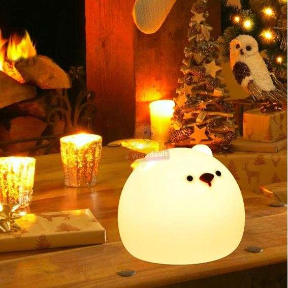 Different Colour Little Fat Bear LED Silicone Night Lamp
