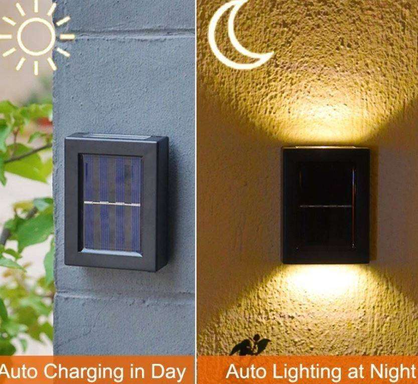Twin Pack LED Solar Wall Light