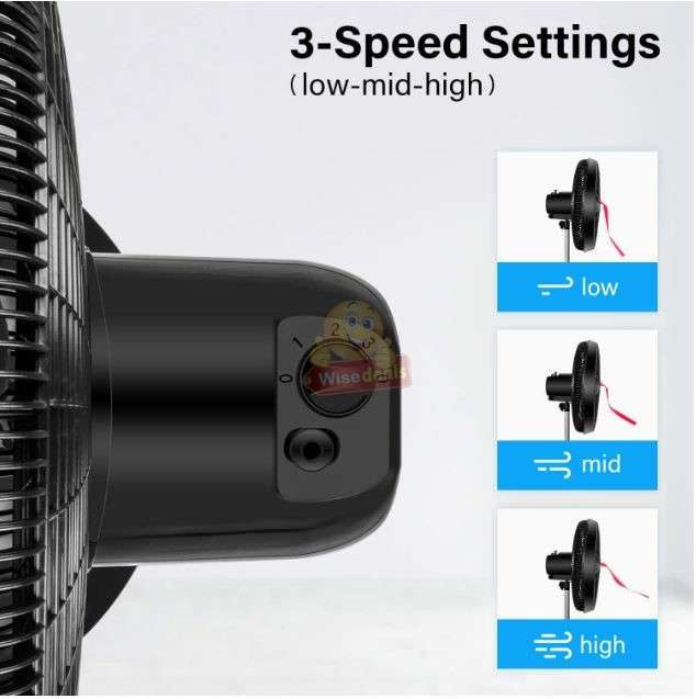 18 Adjustable Stand Fan with 3 Speed Controls