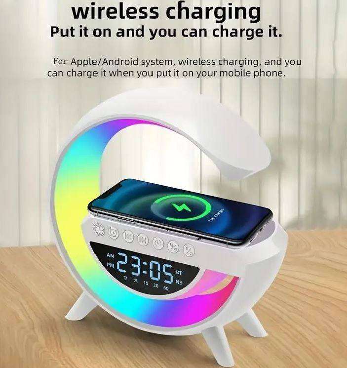 3-in-1 Wireless LED Bluetooth Speaker Radio Fast Charging Alarm Clock