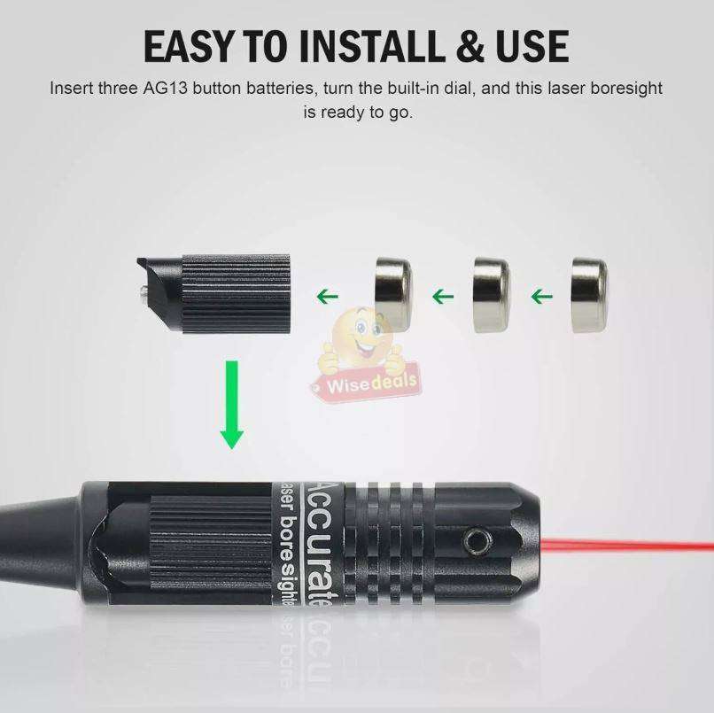 Red Laser Bore sighter Kit For .22 To .50 Calibre Rifles Handgun Dot Bore Sight