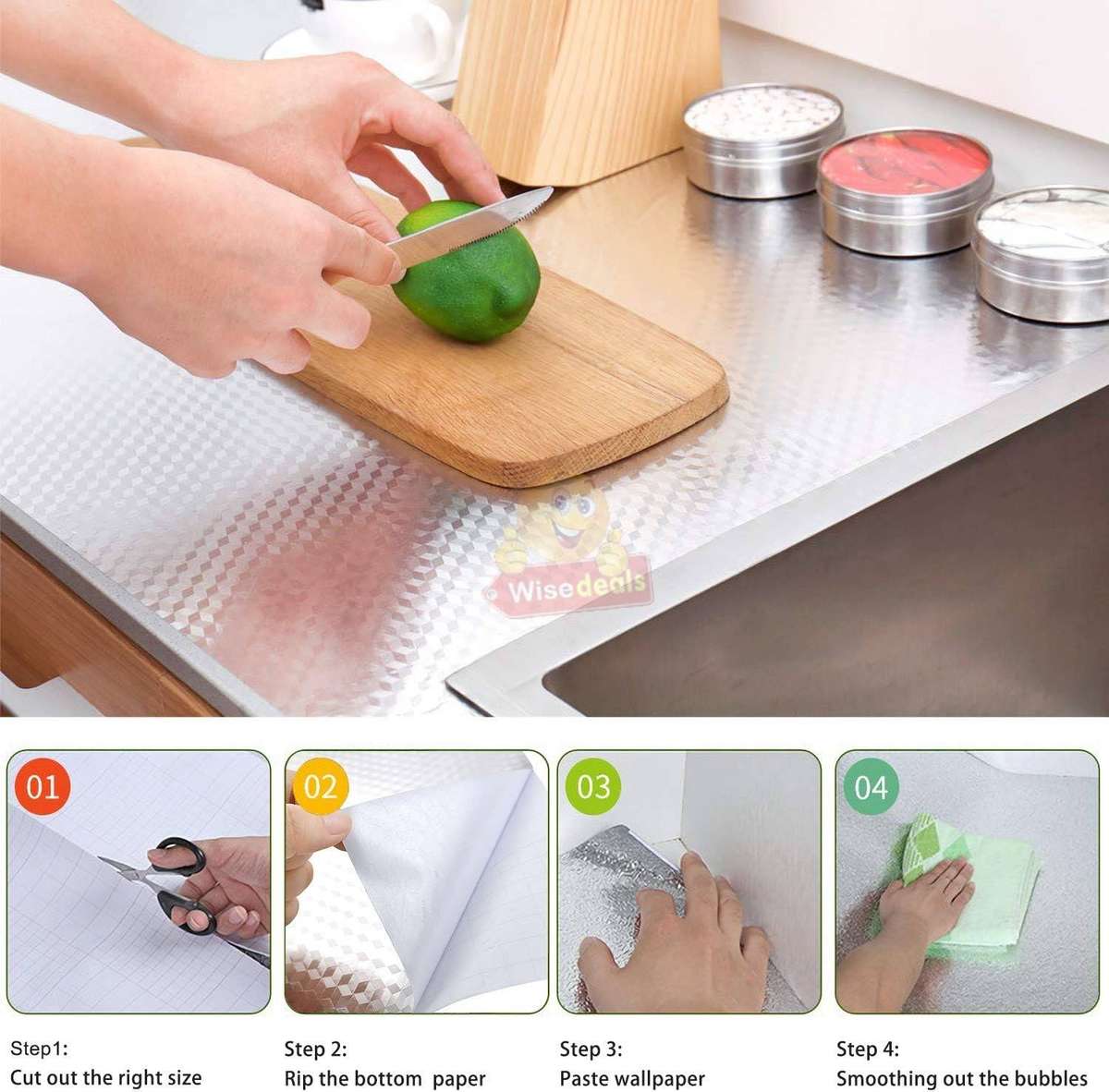 60cm X 200cm Self-adhesive Aluminium Foil Sticker Roll