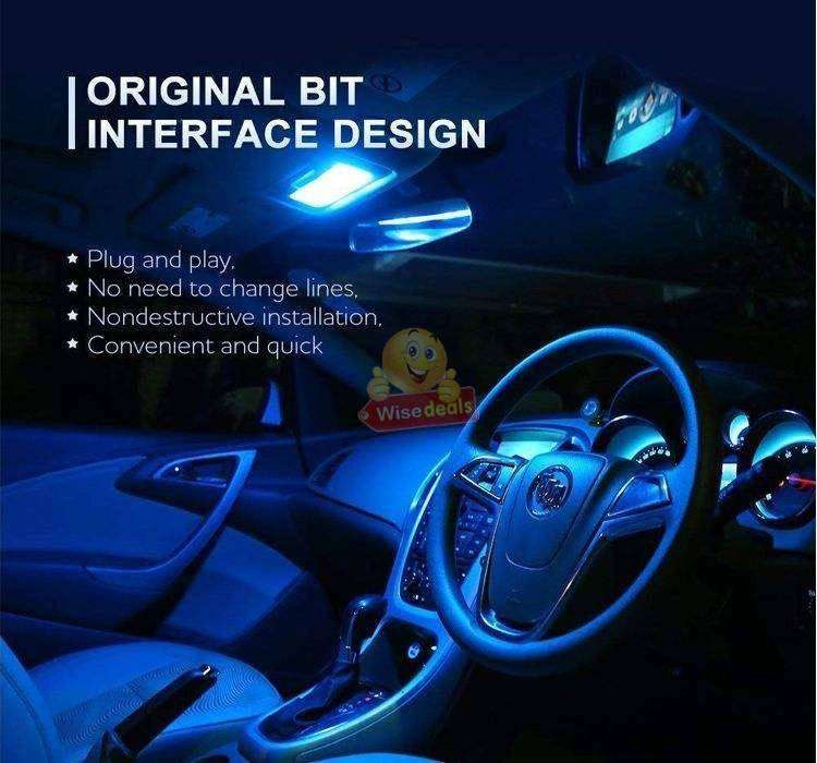 2 Piece 12V 15 LED Colourful Car Lamps with Remote Control