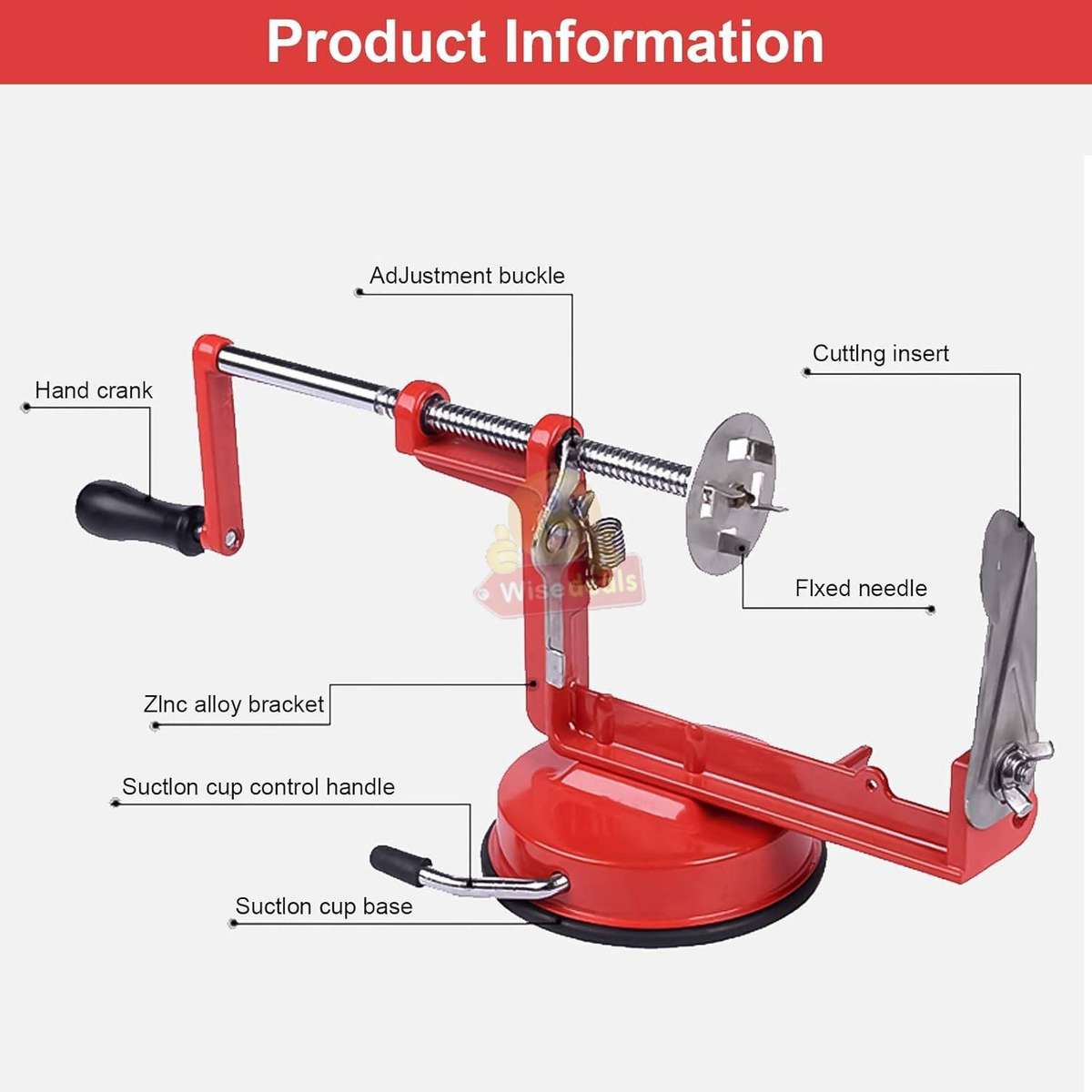 Aluminium Spiral Potato Slicer Suction Stand