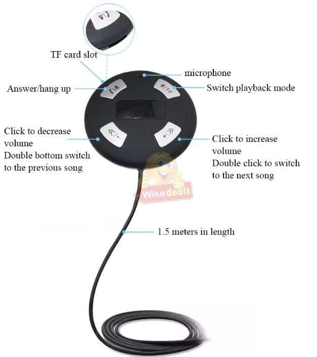 Mini Bluetooth Music Receiver FM Transmitter TF Card Car Mp3 Music Play