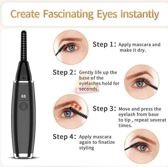 Electric LED Display Eyelash Curler USB Rechargeable 2 Temperature settings