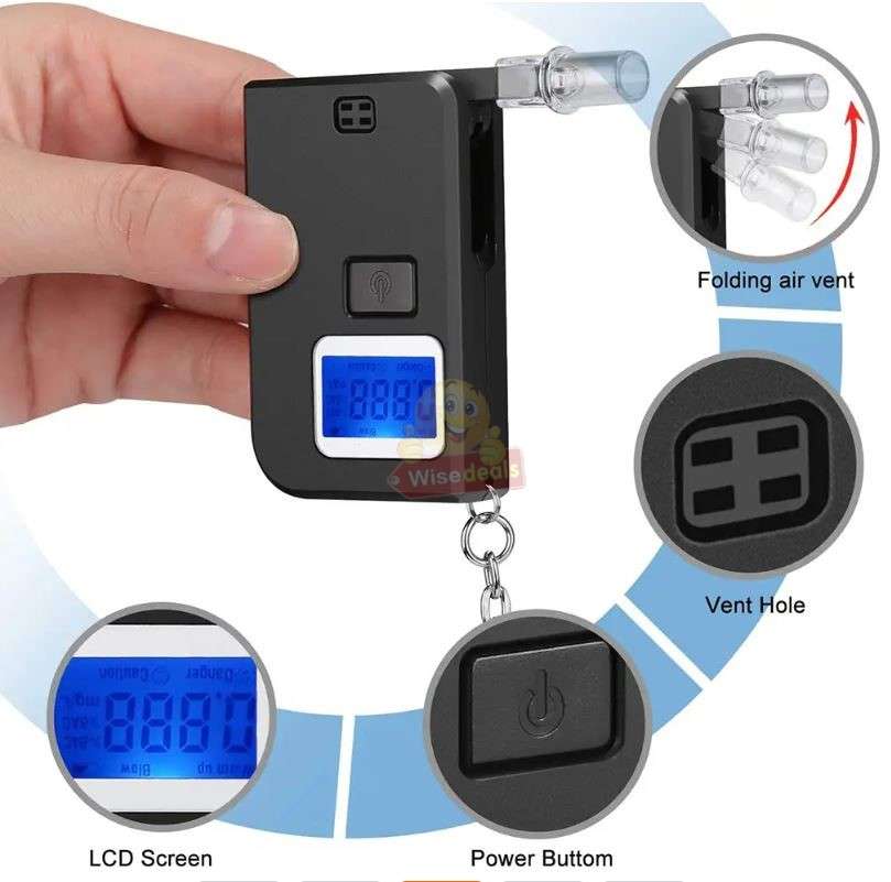 Portable Professional Breath Alcohol Detector with Digital LCD Display