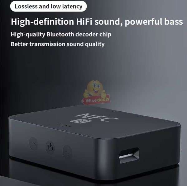 Bluetooth 5.0 Audio Receiver with NFC Function RCA AUX Ports for Home and Car Stereo