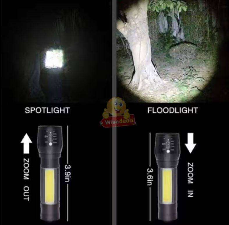Mini Metal USB LED Rechargeable Flashlight compact in box