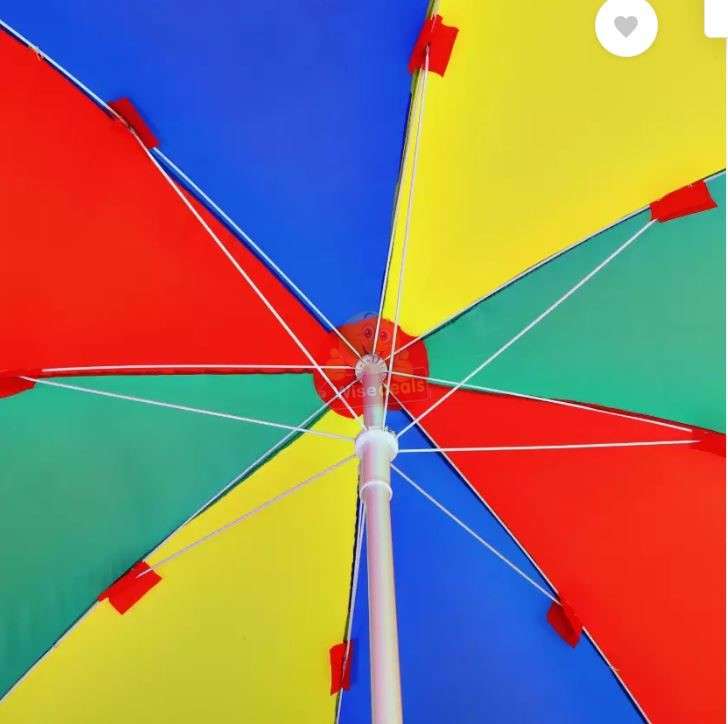 Large Outdoor Rainbow Garden or Beach Umbrella