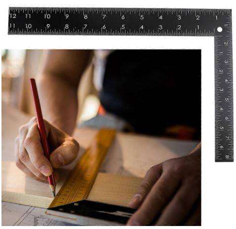 Metal L-Square Shaped Square Ruler 20 X 30cm