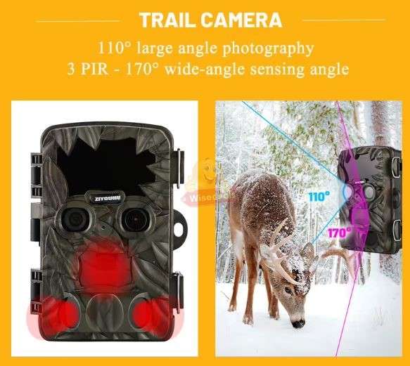 4K 20MP Dual-Lens Wide Angle Waterproof Night Vision Hunting Camera