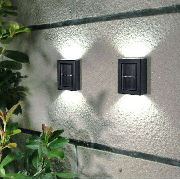 Twin Pack LED Solar Wall Light