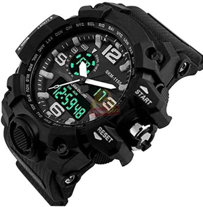 Dual-Display Electronic Night Light Sports Watch with Time Date and Week Display in Case