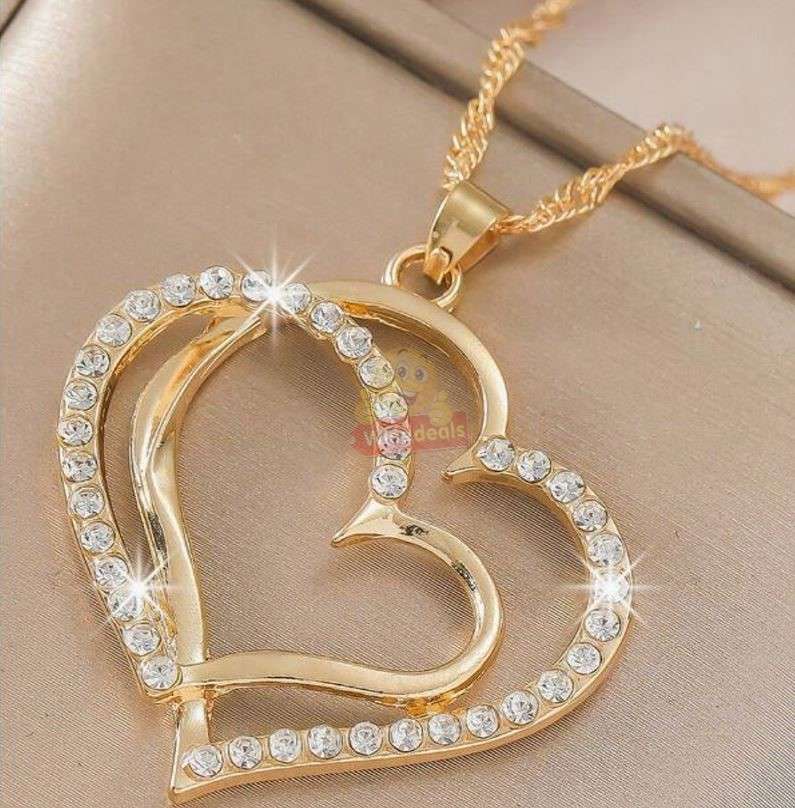 Heart Shaped Necklace and Earrings set in Complimentary Gift Box