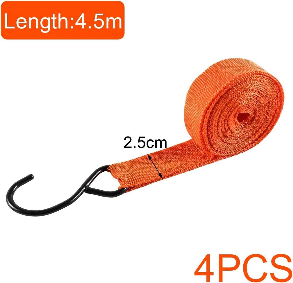 4 Piece Adjustable Ratchet Strap Set