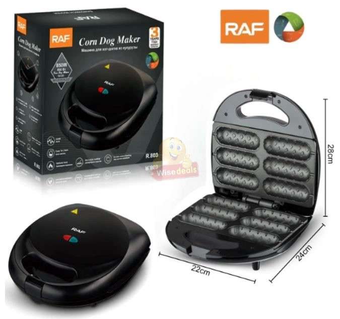 RAF Waffle Corn Hot Dog Maker 750watt
