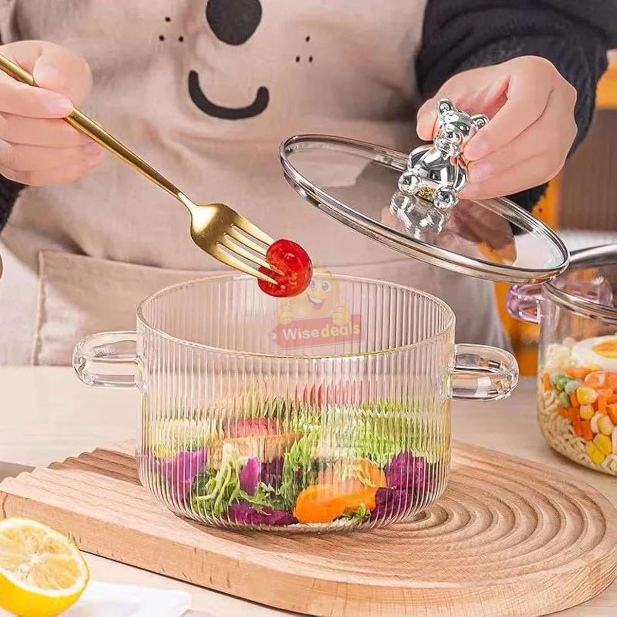 From Stovetop to Tabletop Super Cute Bear High Borosilicate Glass Pot