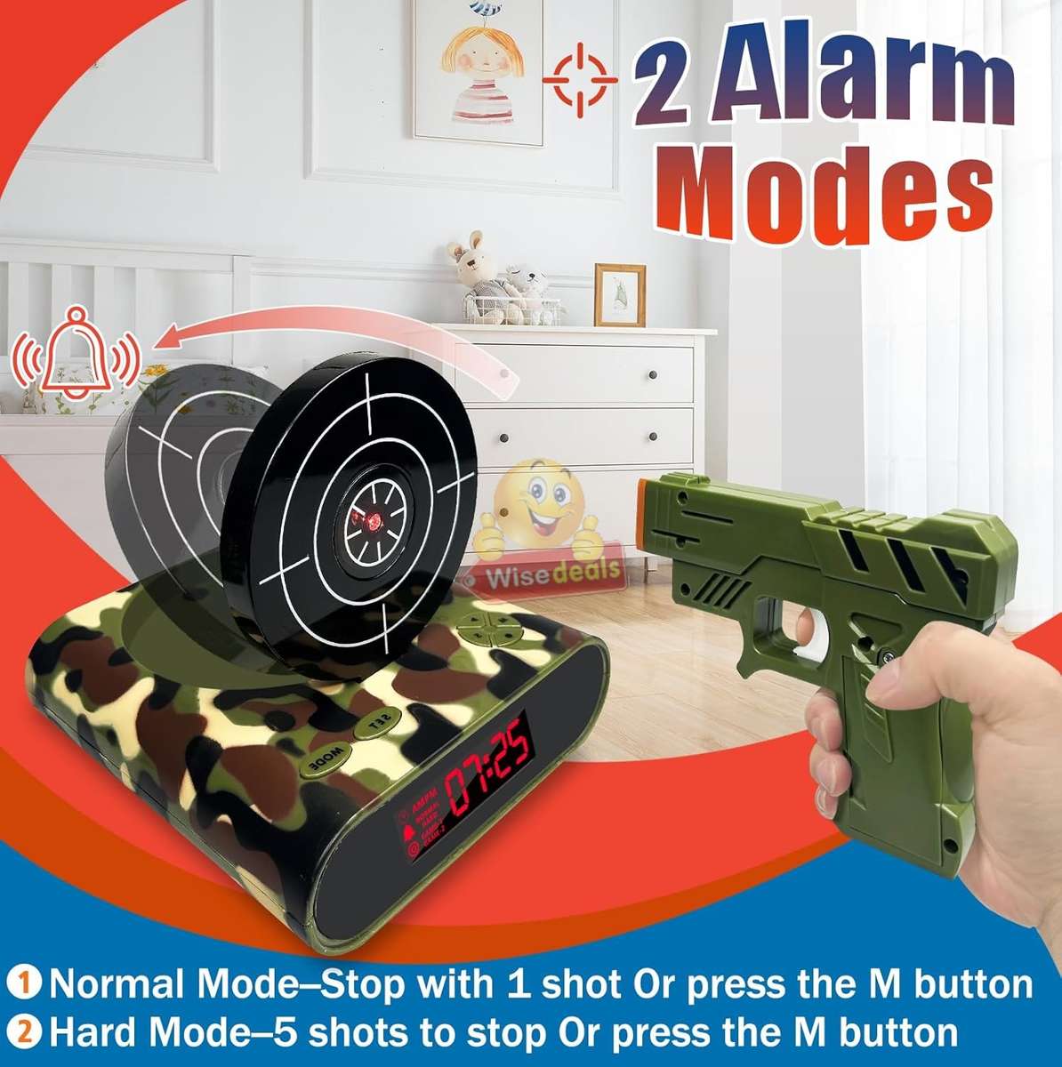 USB Game Mode and Gun Target LED Alarm Clock