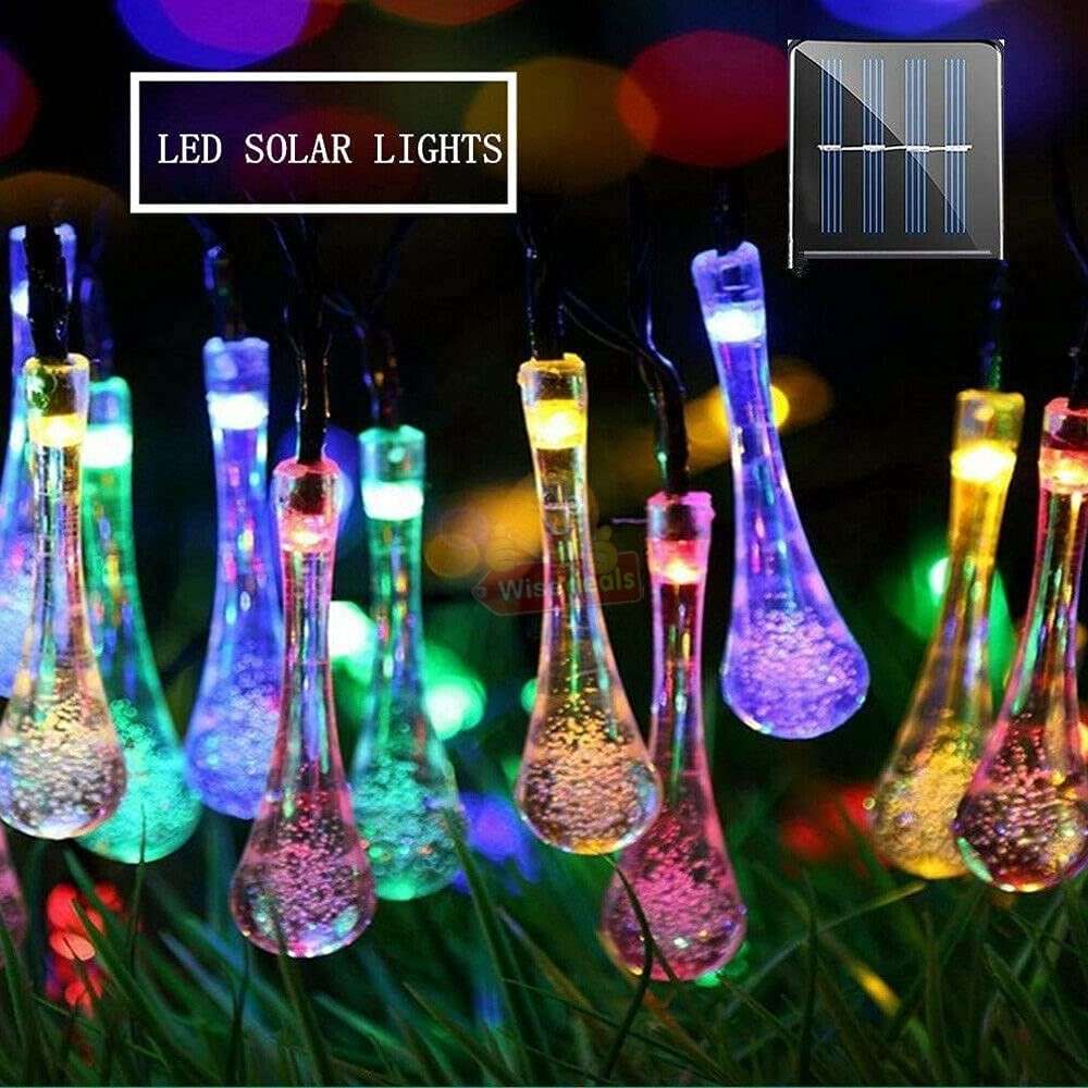 9.5M SOLAR LED String Lights with 50 Multi-colour Bulbs