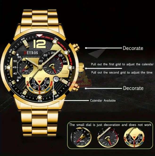 2 Piece Mens Watch and Bracelet Set includes Complimentary Gift Box