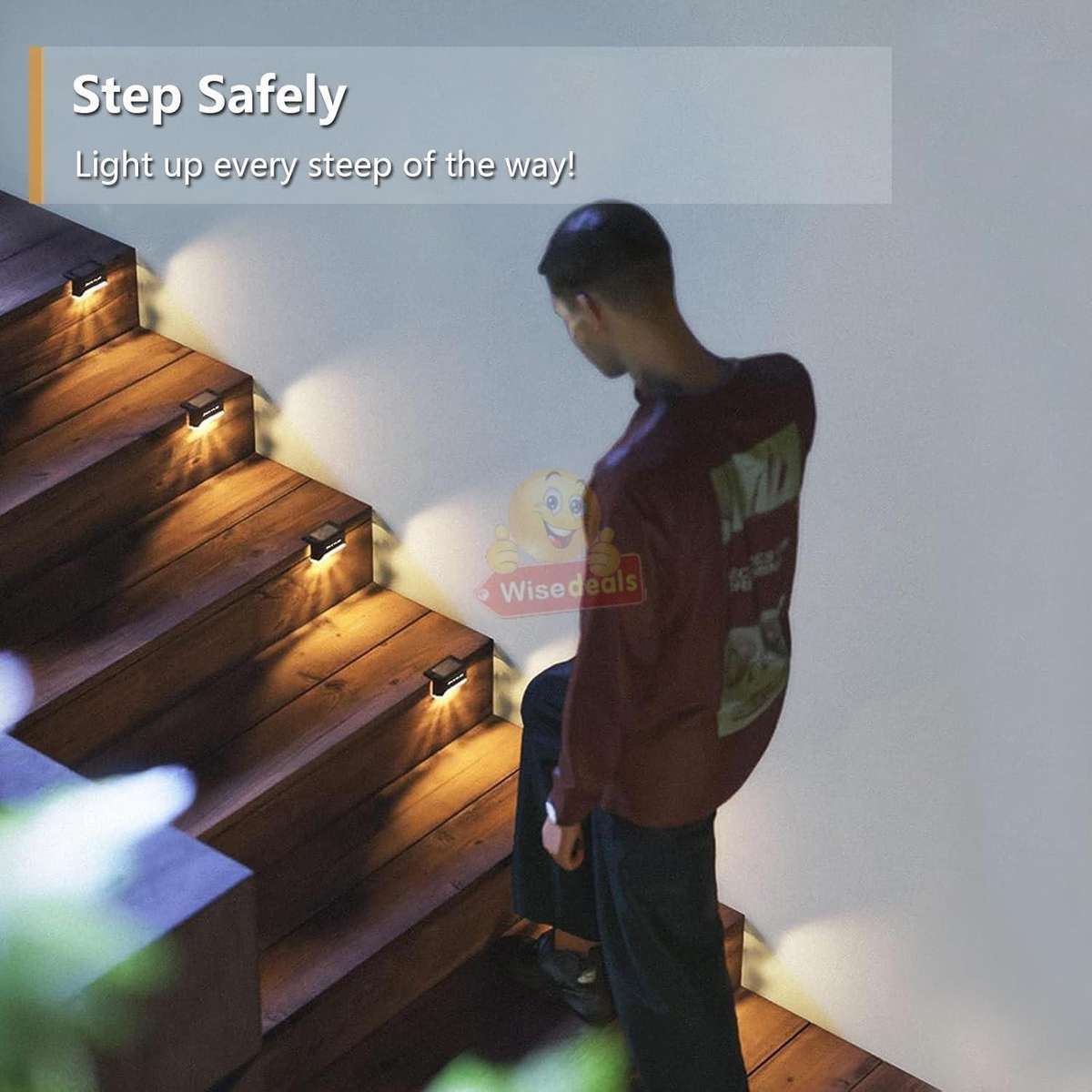 4 Piece Waterproof SOLAR Deck Stairs Wall Lights