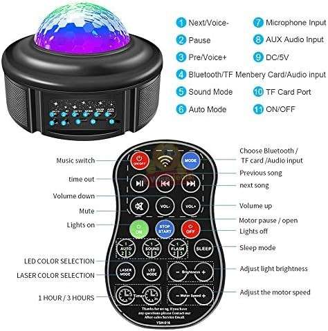 Bluetooth Speaker and Starry Sky Projection Night Light with Remote