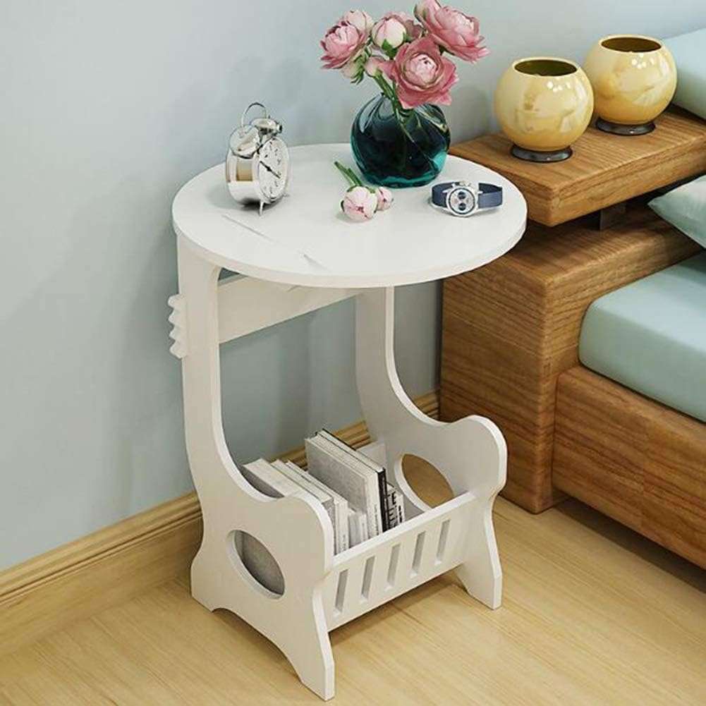 Mini Round Coffee Tea Home Living Room Magazine Storage Rack Bedside Table
