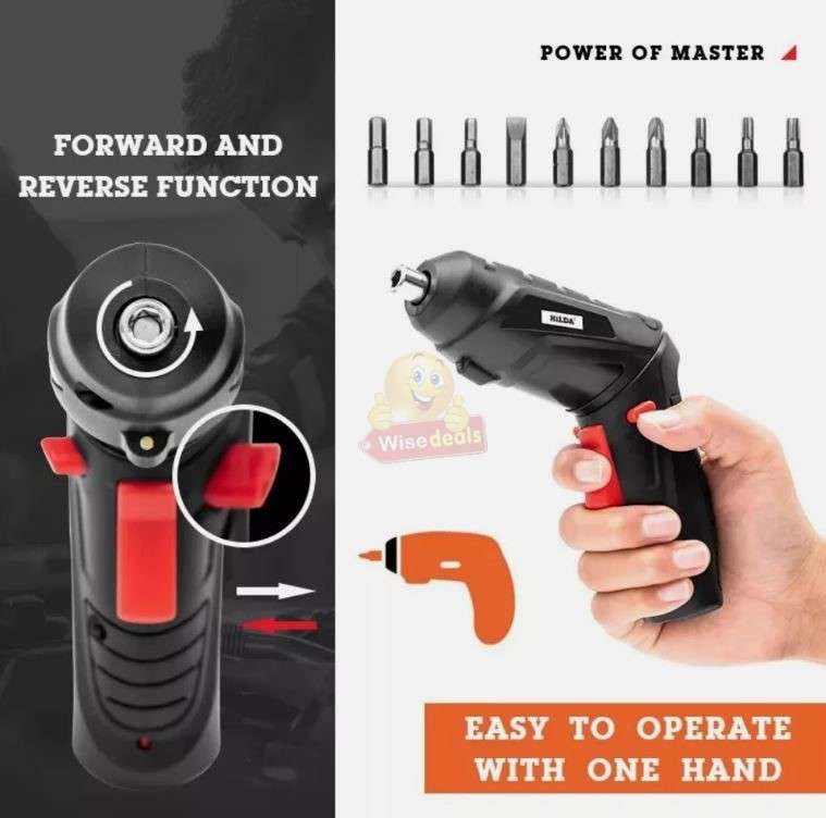 Cordless USB Charging Mini Rechargeable Electric Screwdriver Drill LED Light