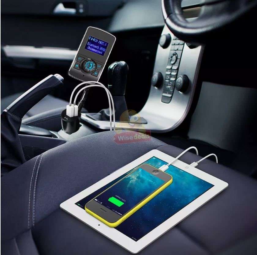 Bluetooth FM Transmitter and Fast Charger Wireless Radio and Music Receiver