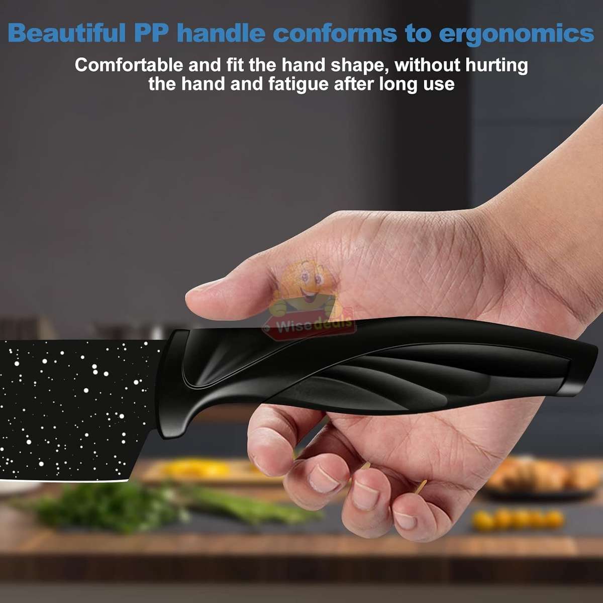 6 Piece Carbon Stainless Steel Knife Set, Perfect for slicing, Chopping, Carving...