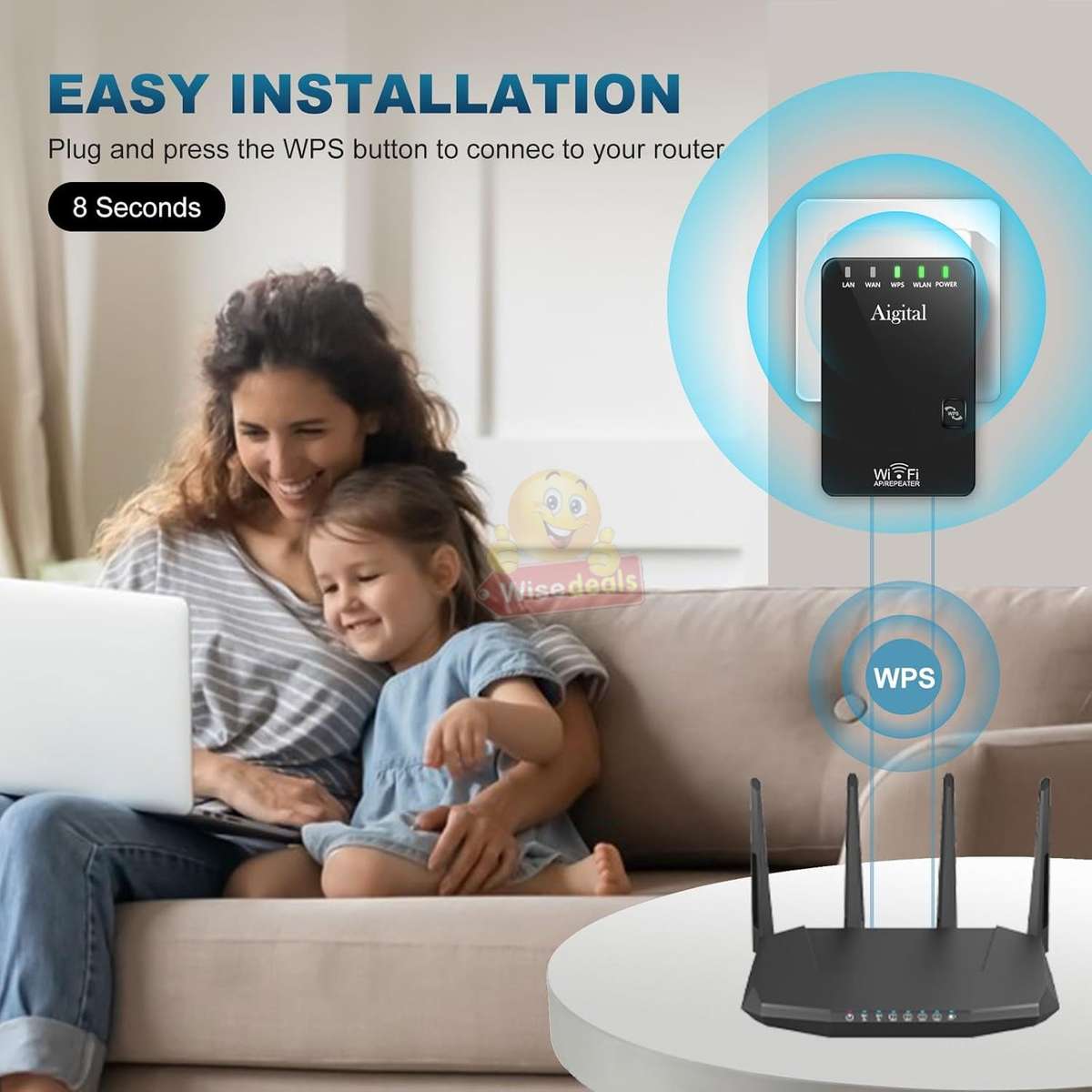 2.4Ghz 300Mbps Wireless-N WIFI Repeater and Mini Router