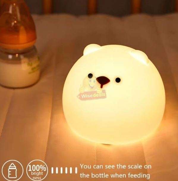 Different Colour Little Fat Bear LED Silicone Night Lamp