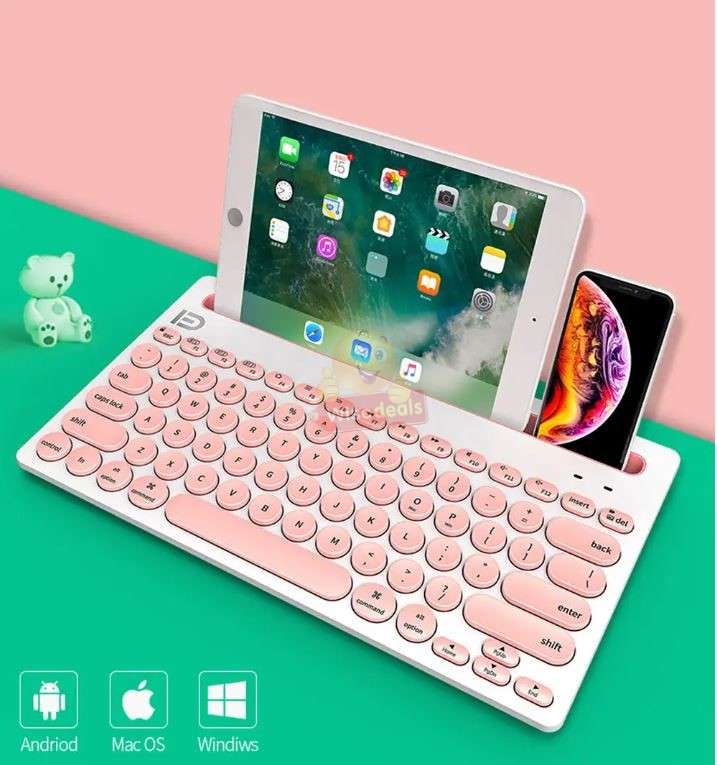 3 Channels Universal Wireless Bluetooth Slim Keyboard for Tablets Phone