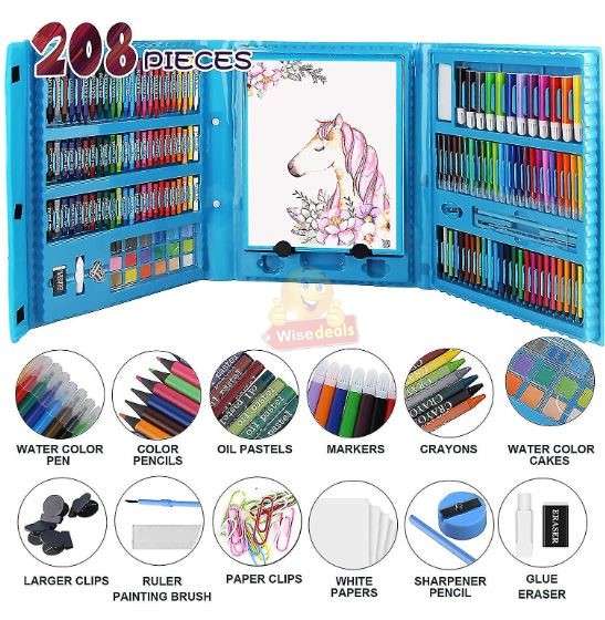 208 Piece Premium Art Set only available in Blue