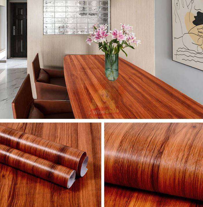 45cm X 100cm Thickened Wood Grain Sticker Self-adhesive PVC Wallpaper Wardrobe Cabinet