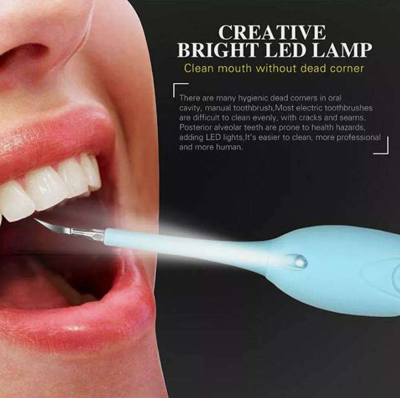 6-in-1 Electric Toothbrush and Calculus Remover Dental Care Tool Set in Blue