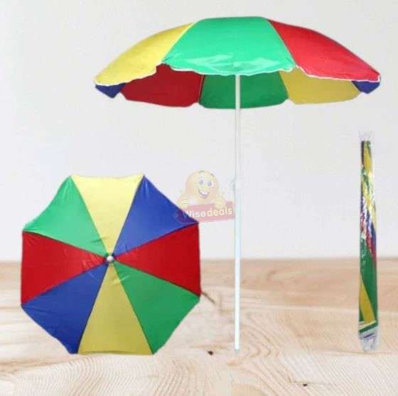 Large Outdoor Rainbow Garden or Beach Umbrella