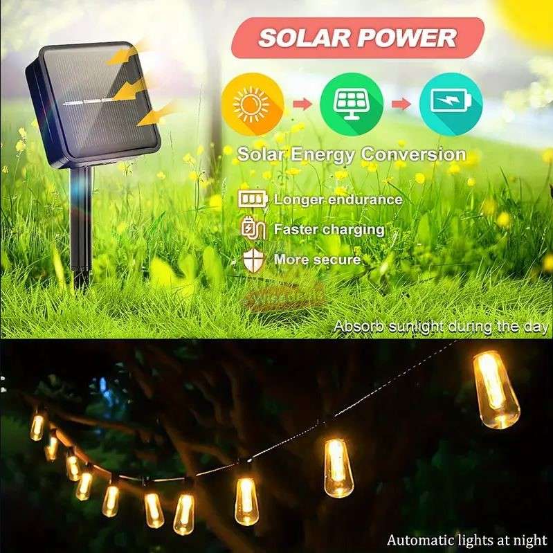 Waterproof SOLAR LED String Lights for Indoor, Outdoor and Commercial use
