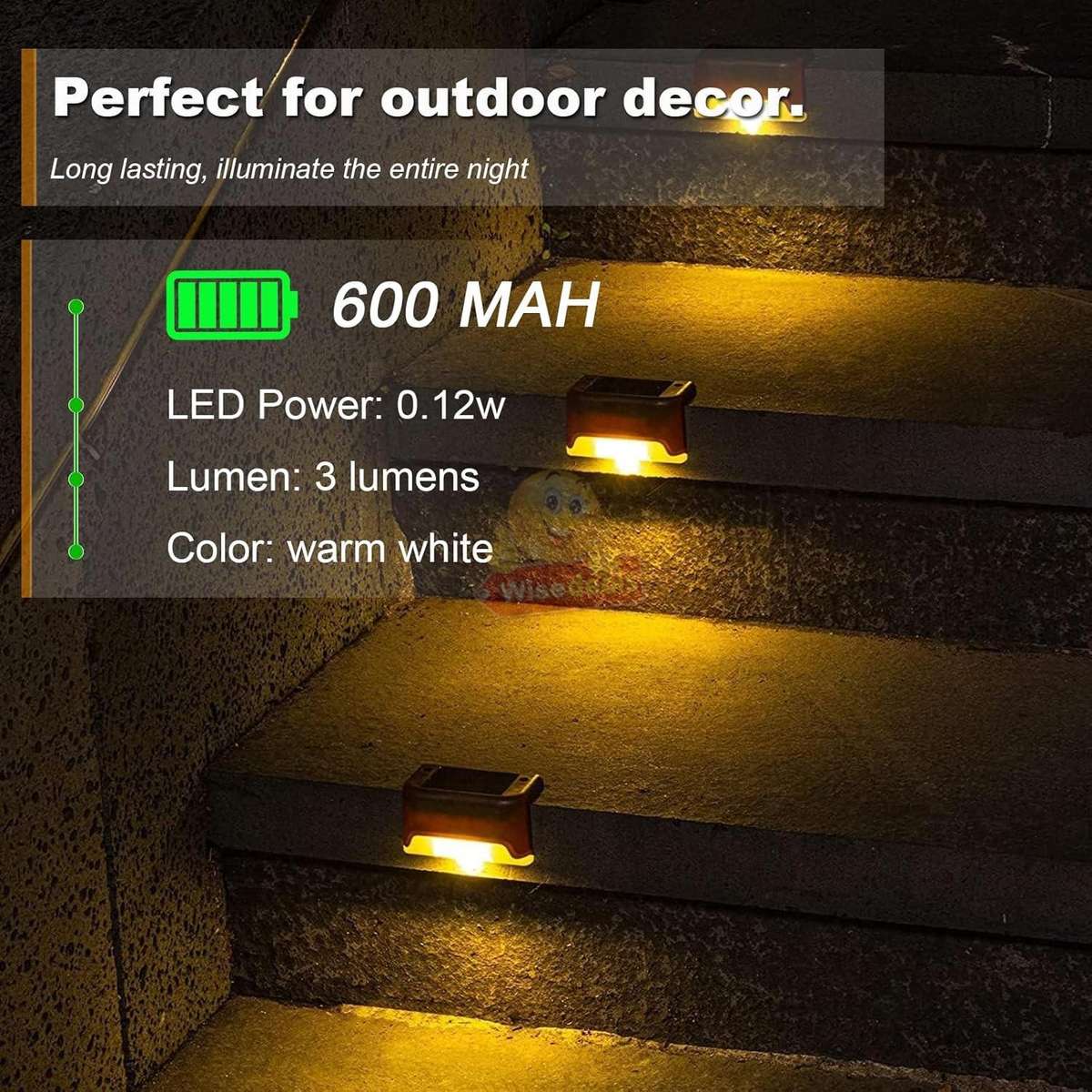 4 Piece Waterproof SOLAR Deck Stairs Wall Lights
