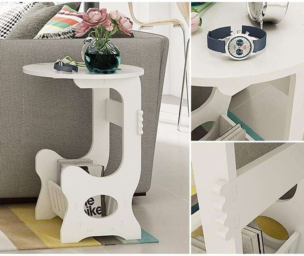 Mini Round Coffee Tea Home Living Room Magazine Storage Rack Bedside Table