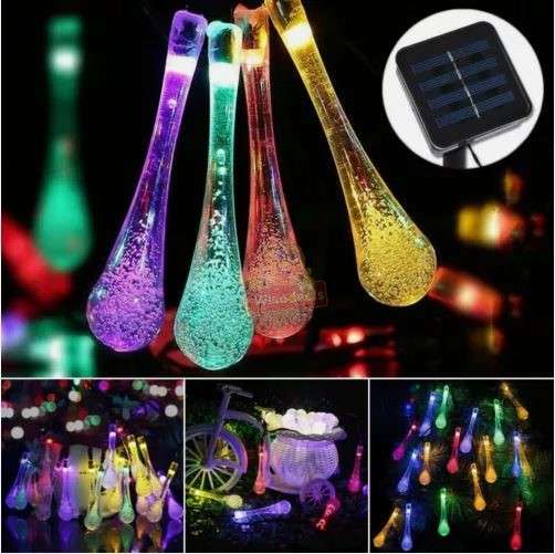 9.5M SOLAR LED String Lights with 50 Multi-colour Bulbs