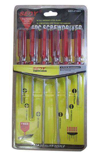 6 Piece Chrome Vanadium Steel Screwdriver Set