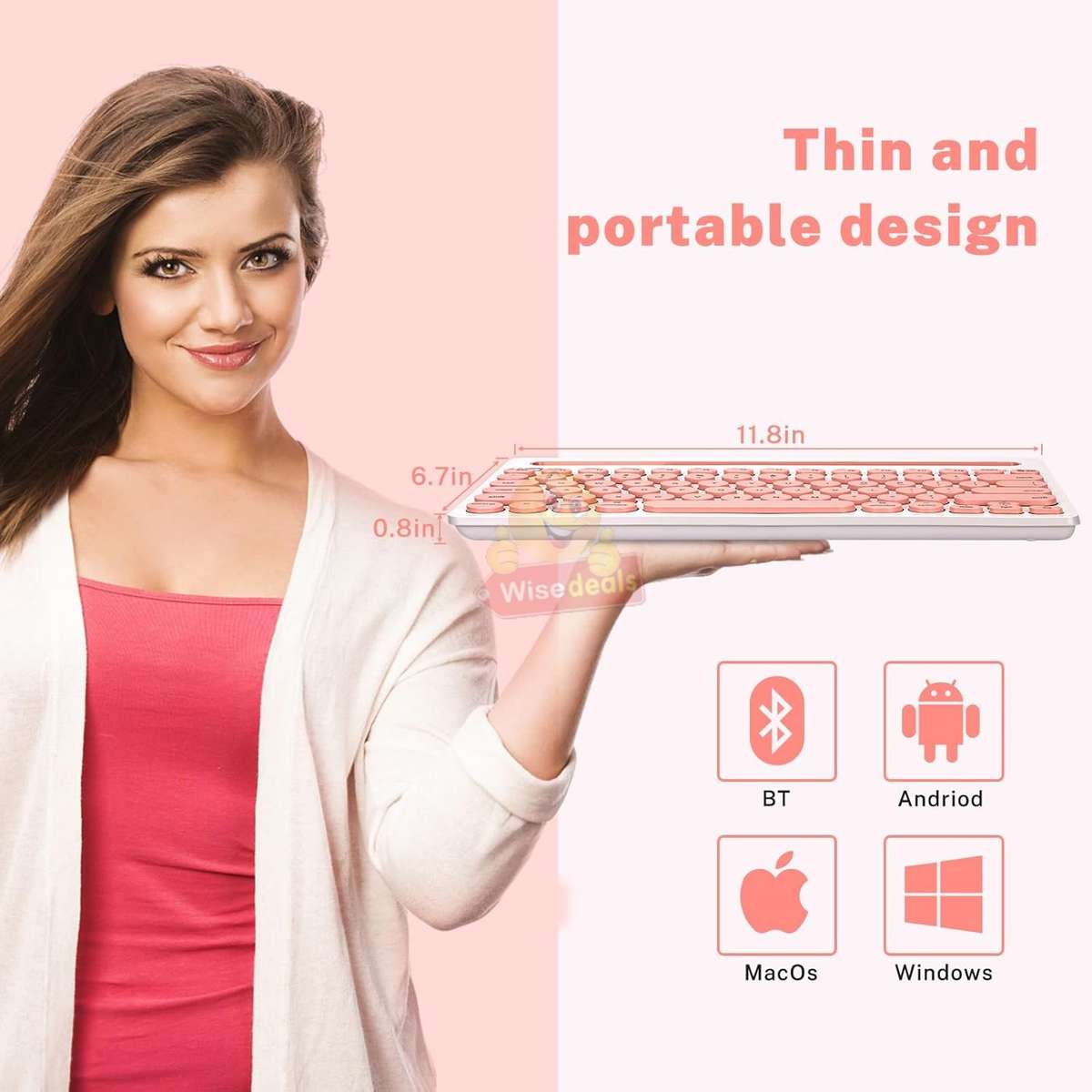 3 Channels Universal Wireless Bluetooth Slim Keyboard for Tablets Phone