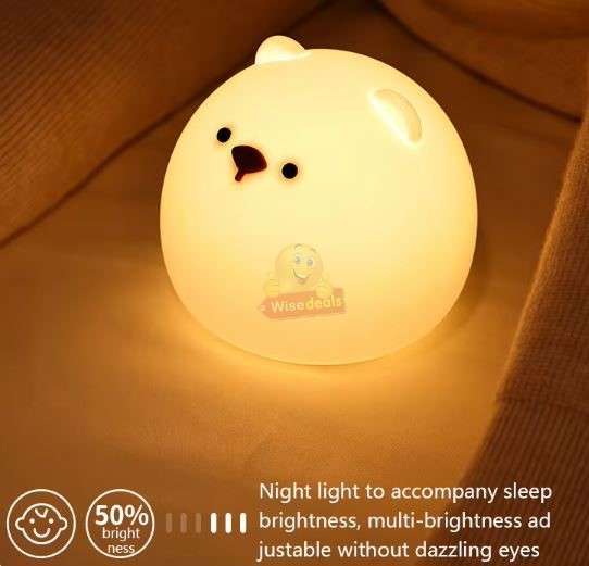 Different Colour Little Fat Bear LED Silicone Night Lamp