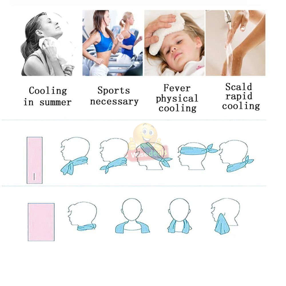 Instant Cooling Towel, Simply just Wet it, Wing it and Snap it and it will get Cooler
