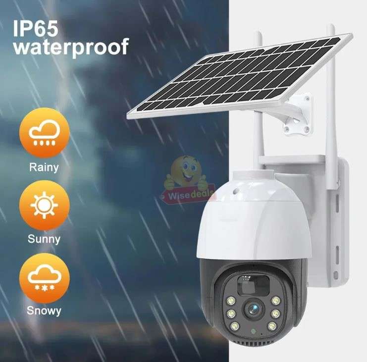 4G PT SIM CARD Waterproof IP SOLAR Camera, Day and Night Vision, Two-Way Audio, EeseCloud APP