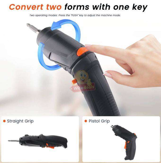 47Pcs 3.6V Cordless Electric Screwdriver Tool Kit