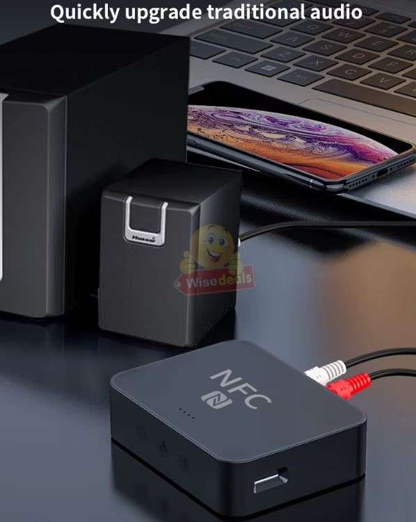 Bluetooth 5.0 Audio Receiver with NFC Function RCA AUX Ports for Home and Car Stereo